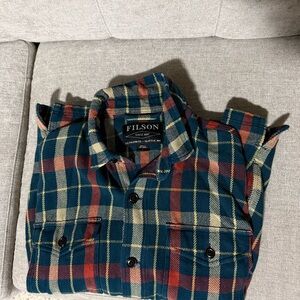 Filson Men's Deer Island Jac Shirt - Red and Blue